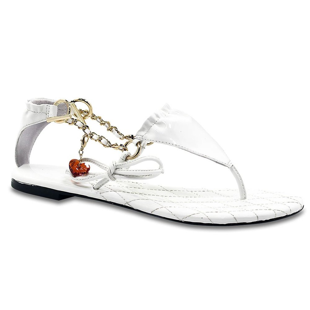 Cici Athena Leather Bikini Sandal - Angel White